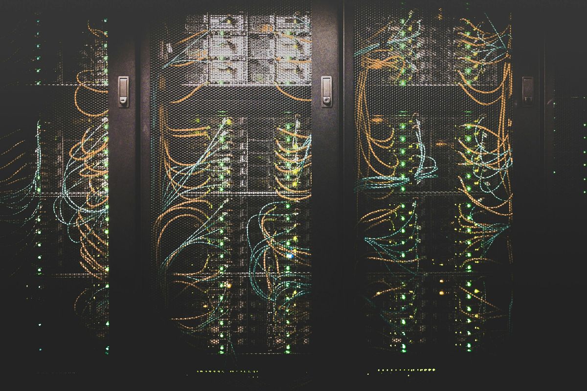 Network cables in a server room