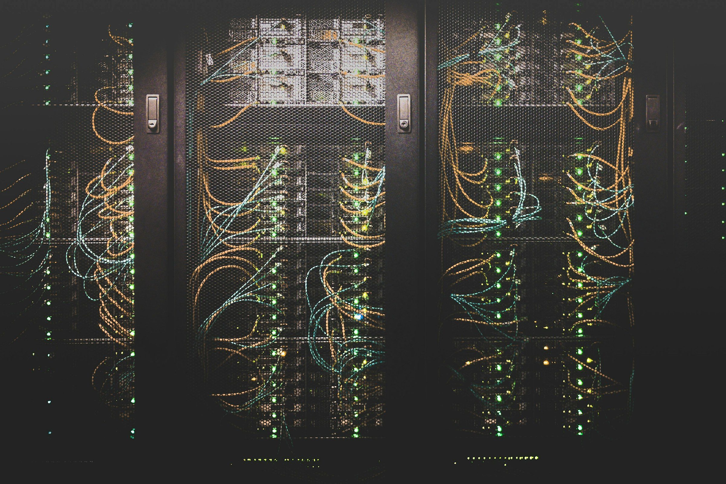 Network cables in a server room