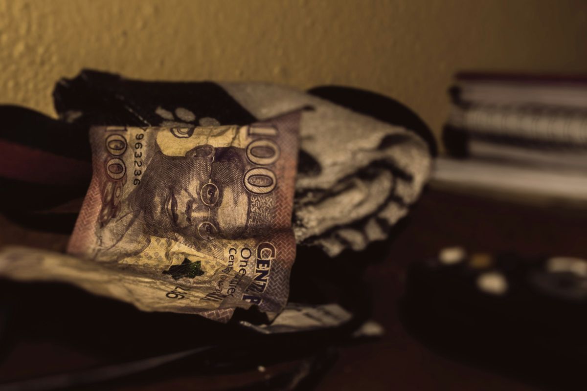 Naira notes on a table