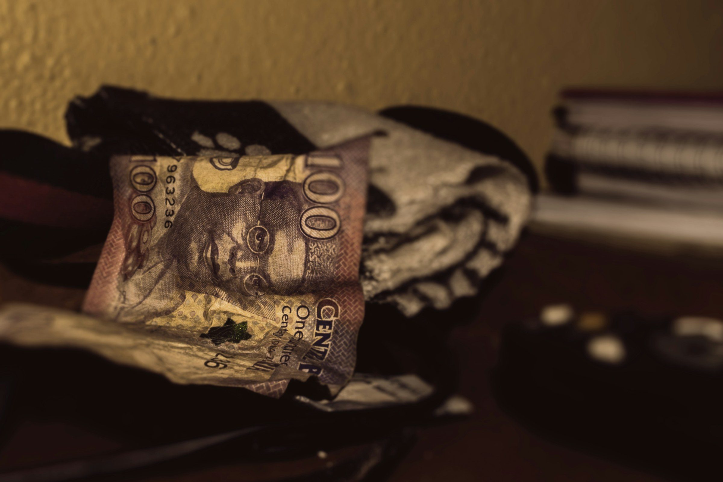 Naira notes on a table