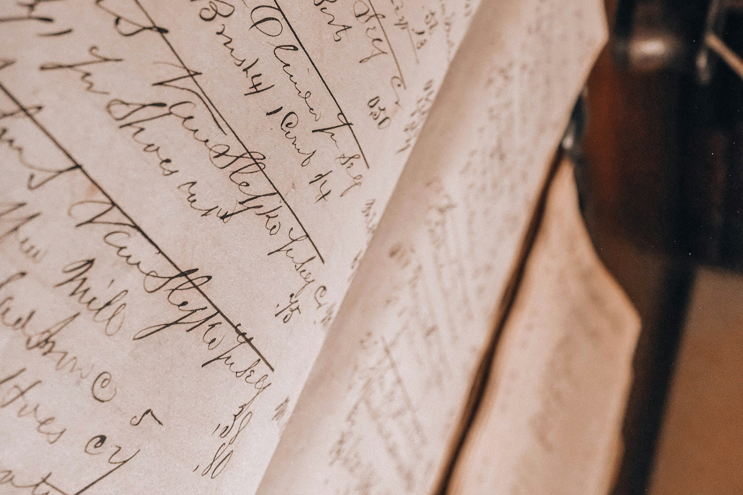 A handwritten account ledger