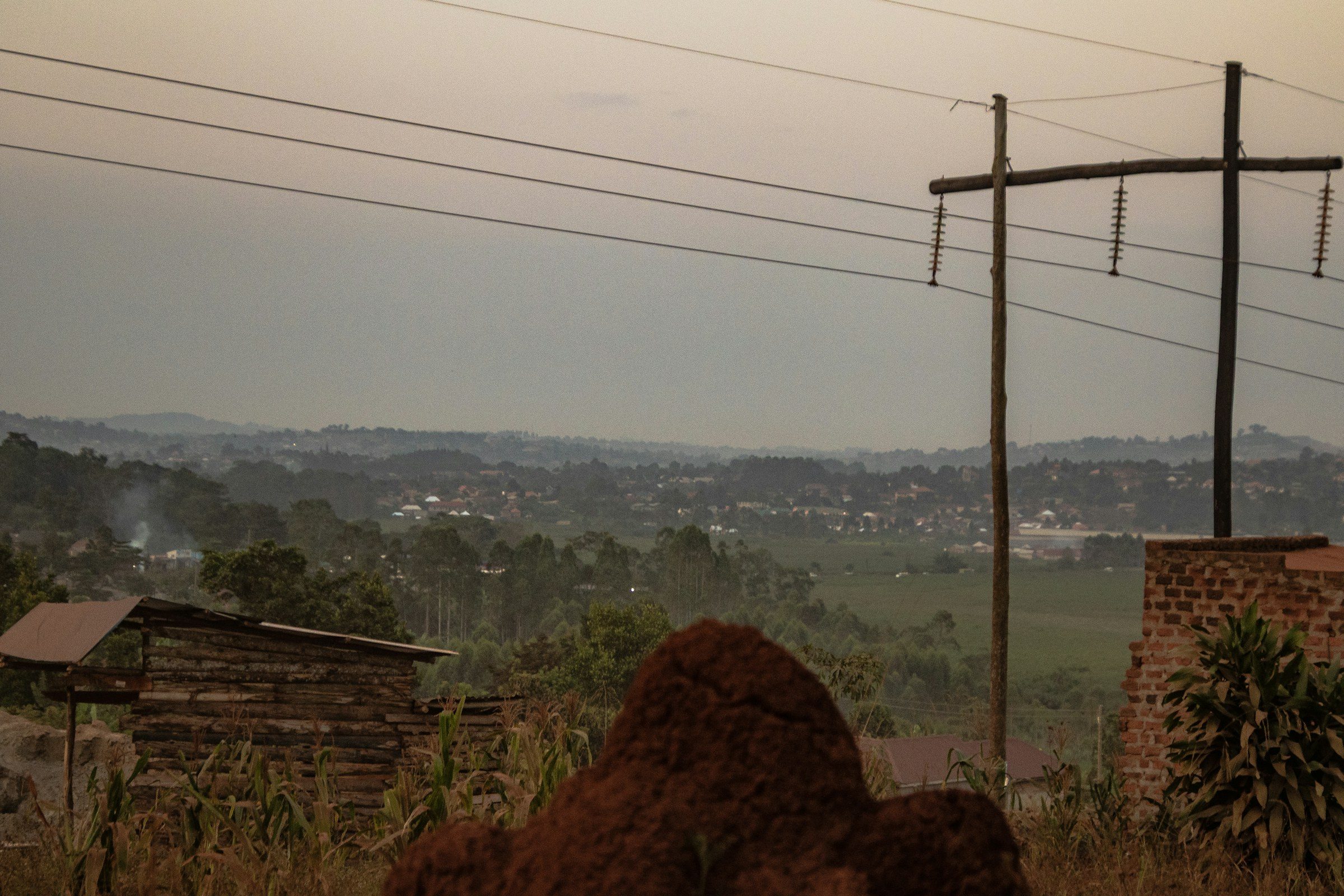 Power lines across a rural landscape