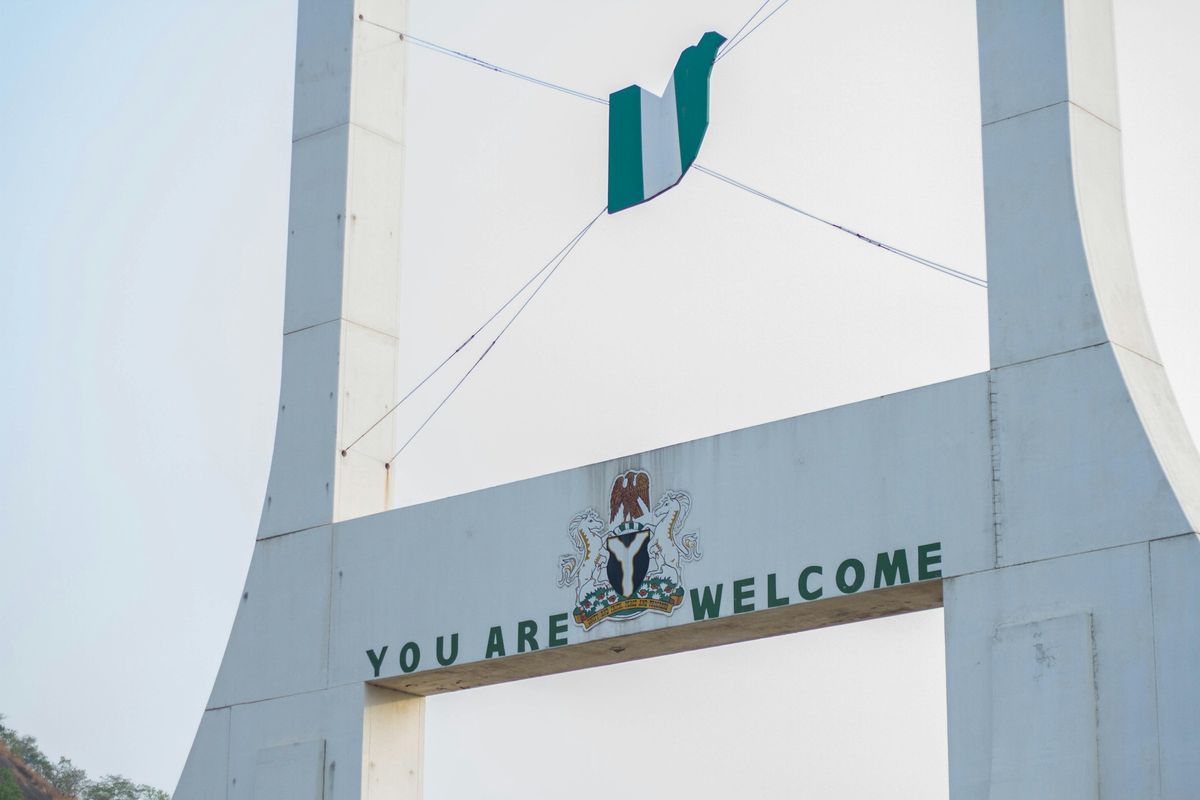 The Abuja city gate, in close-up