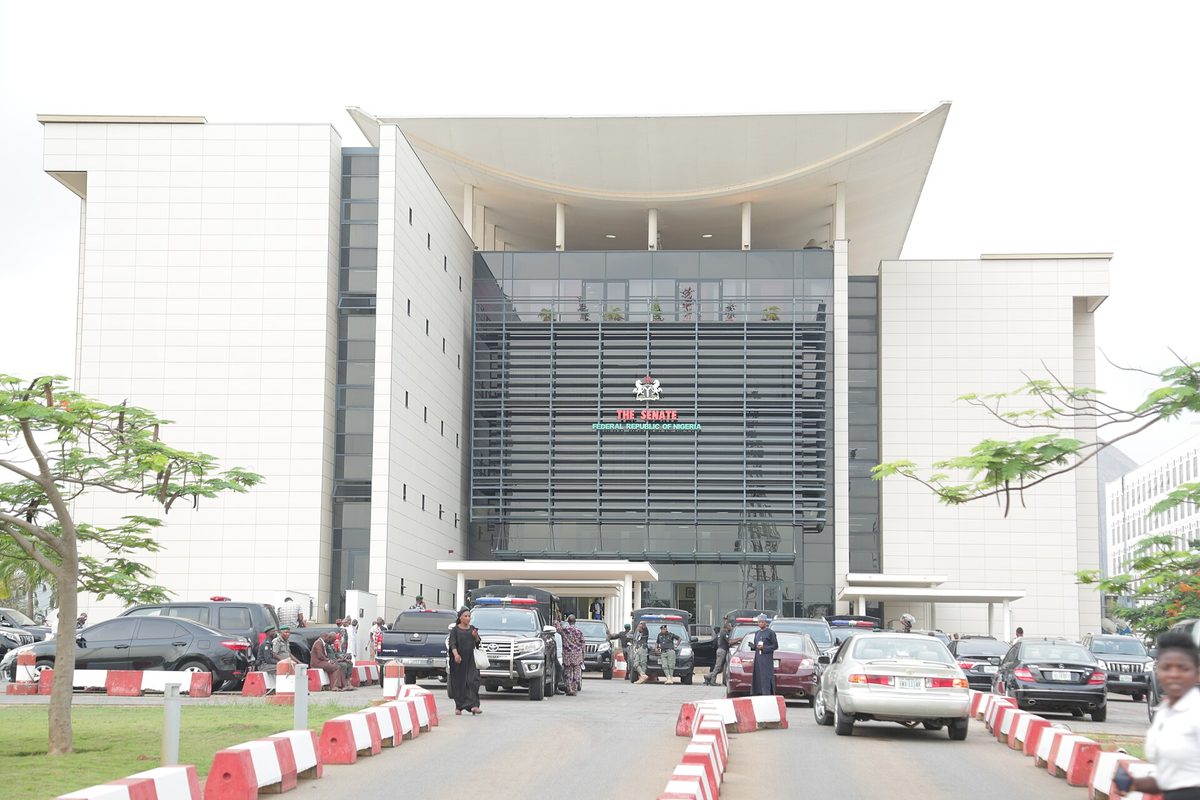 The front of the Senate building at the National Assembly in Abuja