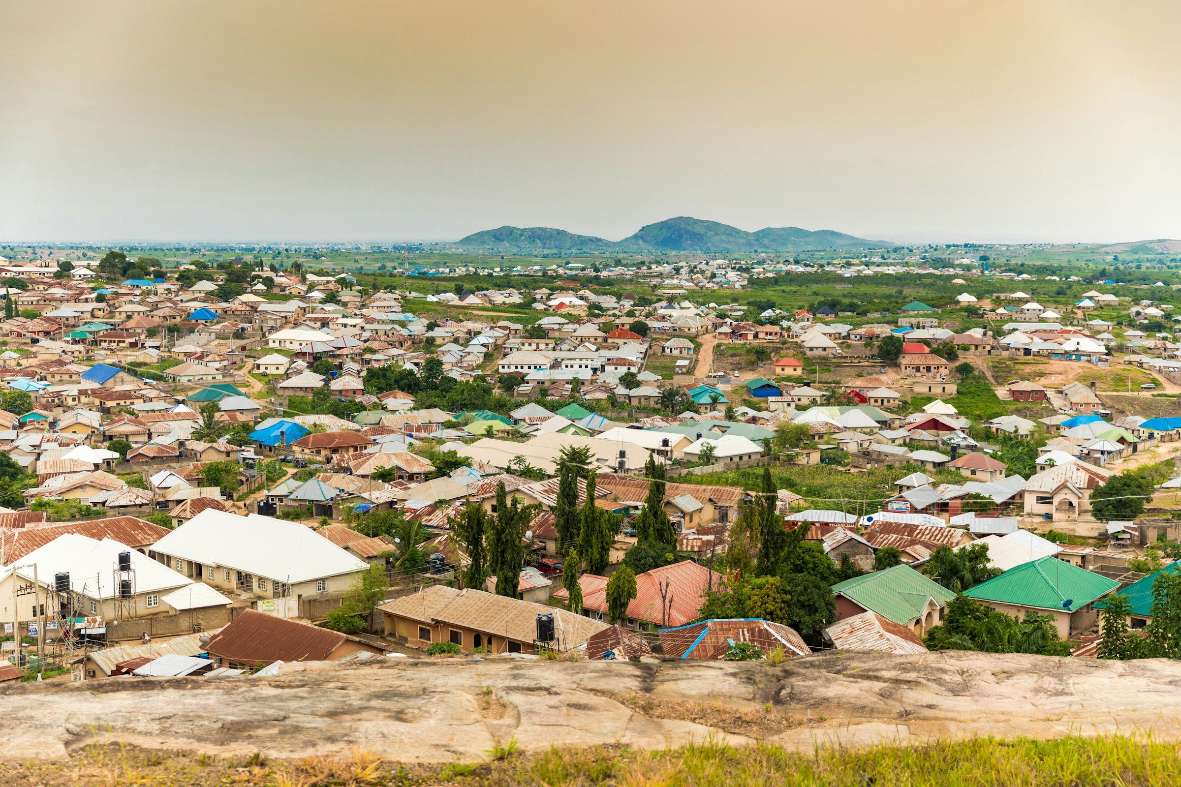 Rooftops of a residential district on the edge of Abuja