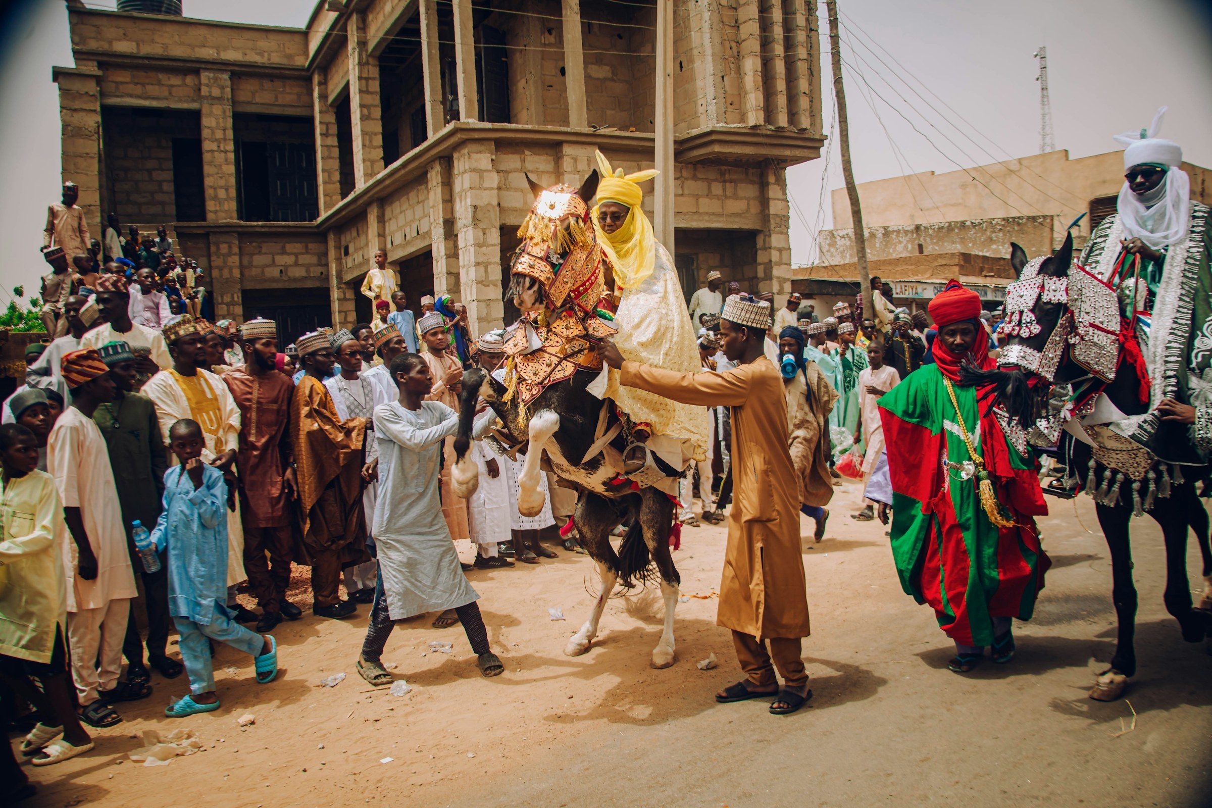 A horseman in a street procession in northern Nigeria